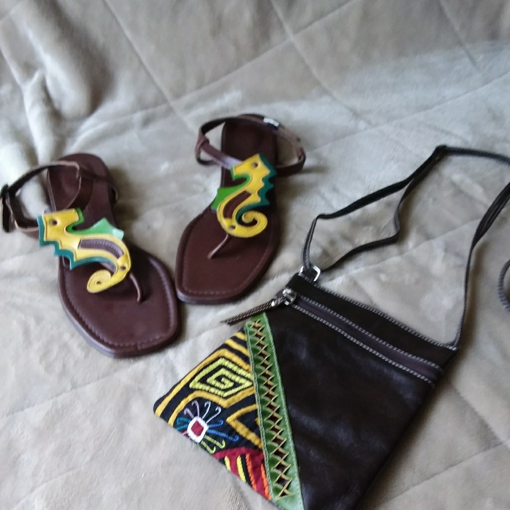 *SOLD*Via Condotti sandals/crossbody  purse bundle